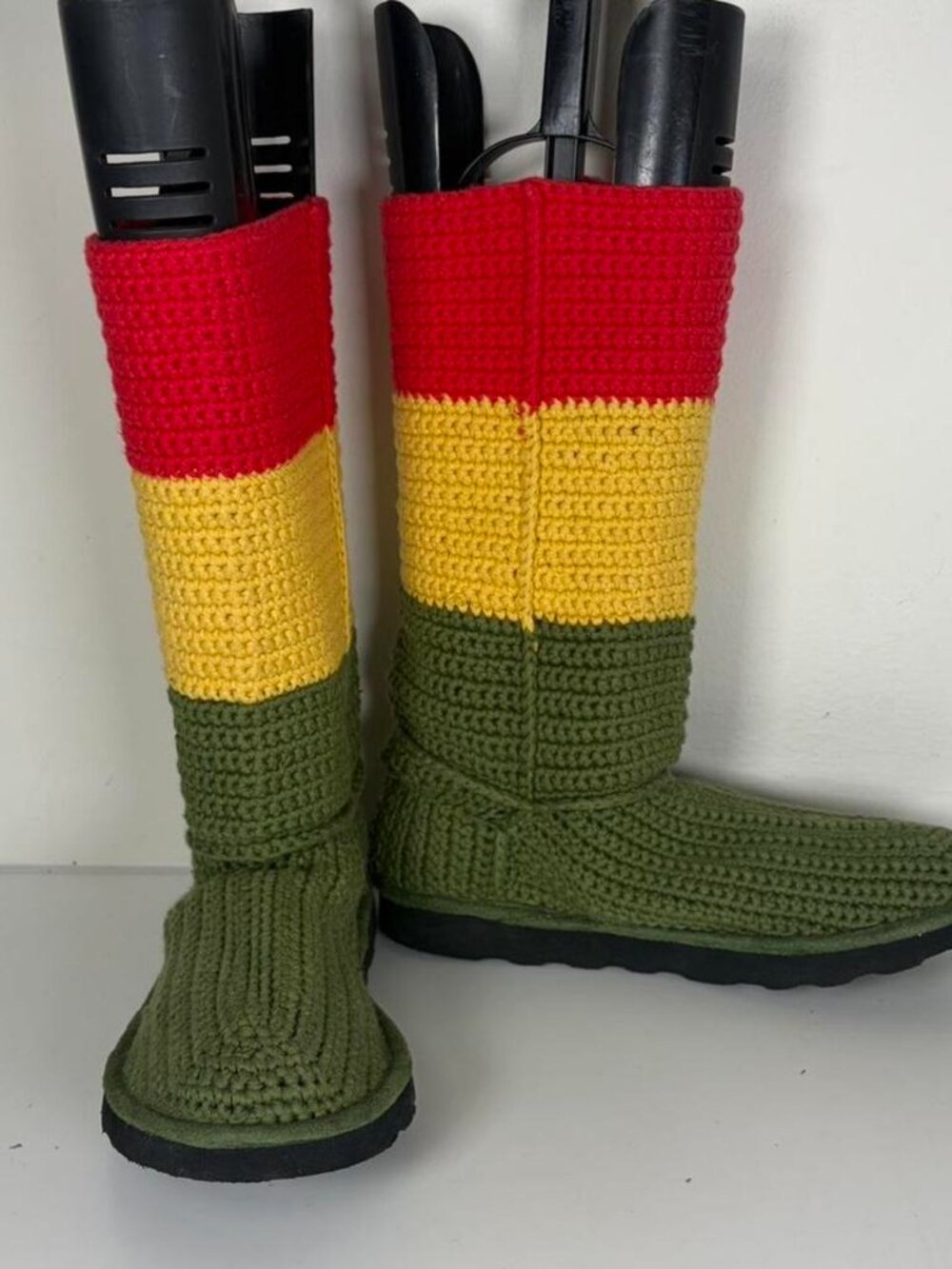 2000s Knited Rasta Color Booties - Picture 2 of 5